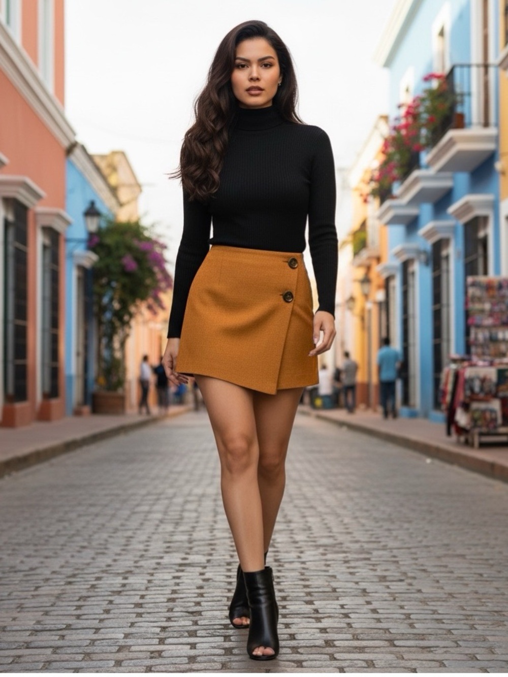Bar III button front skort m